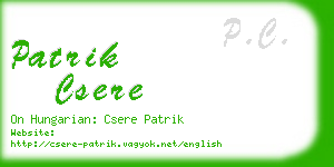 patrik csere business card